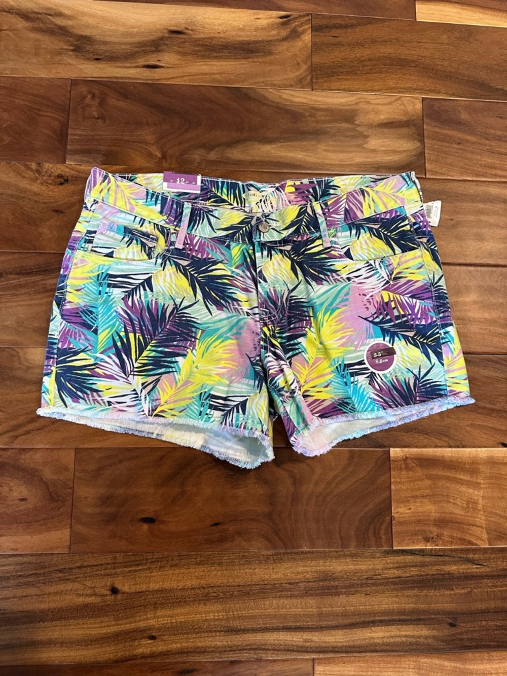 Old Navy Dive Tropical Print Denim Shorts size 12